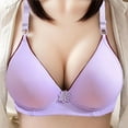 thumbnail image 2 of SMihono Push Up Bras for Women Plus Size Comfort Breathable Bra Wirefree Bra Full Coverage Everyday Bras with Support Lift Purple 6, 2 of 5