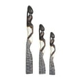 thumbnail image 6 of 32", 23", 20"H Brown Wood Standing African Woman Sculpture with Baskets on Their Heads, by DecMode (3 Count), 6 of 8