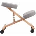thumbnail image 3 of Nicer Furniture AP54802-MHBK Posture Correcting Kneeling Chair with Memory Foam Wooden Frame - Black Seat & Mahogany Frame, 3 of 6