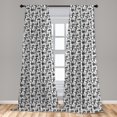 thumbnail image 5 of Ambesonne Modern Curtains, Circus Magician Theme, Pair of 28"x63", Black and White, 5 of 5