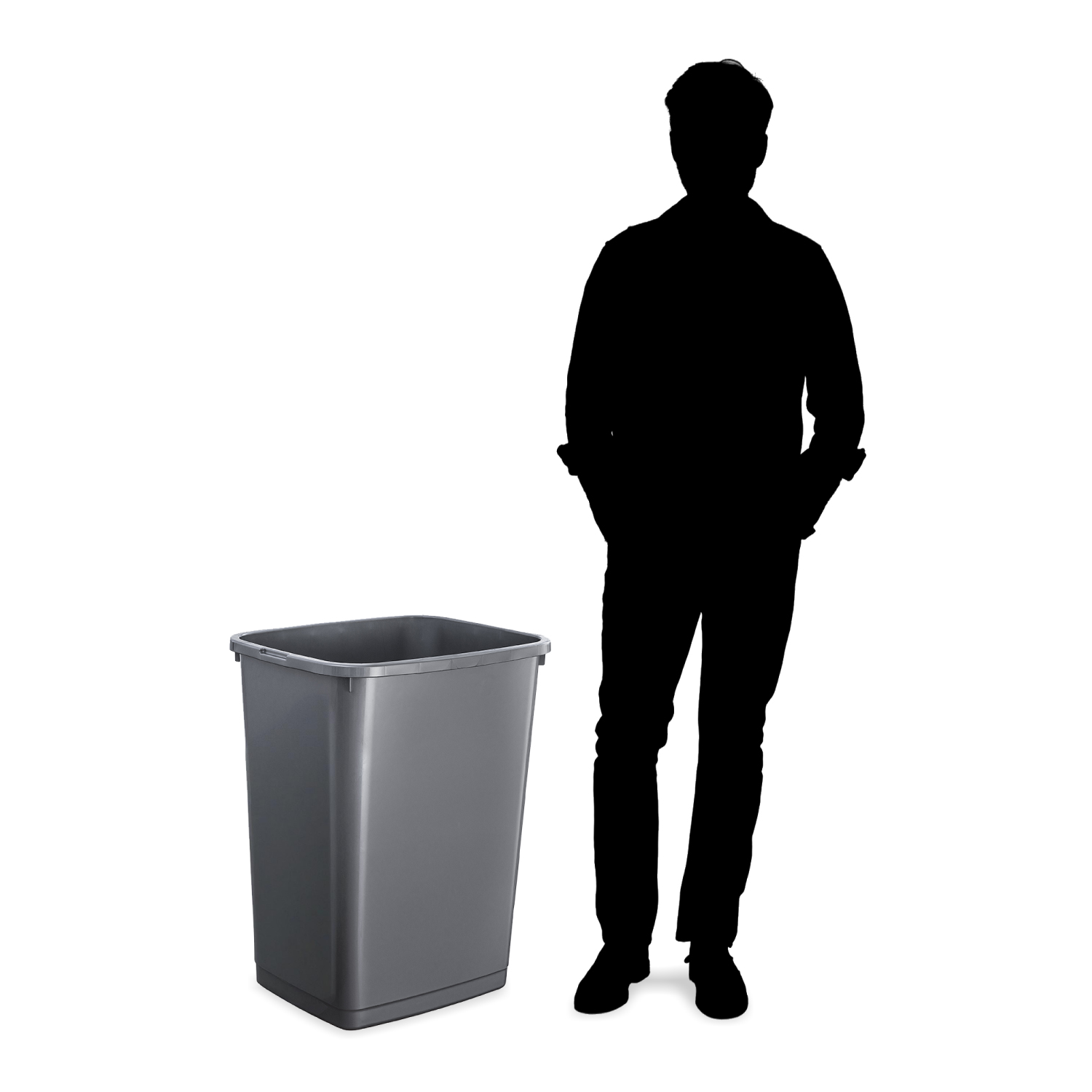 Superio Large Kitchen Trash Can 13 Gallon, 52 Qt Waste Bin for Kitchen, Garage, Indoor and Outdoor Trash Can (2, Grey)