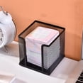 thumbnail image 2 of Metal Mesh Note Box - 80mm, 8cm Height, Black/Silver, Desktop Debris Storage, 2 of 6
