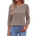 thumbnail image 2 of Fantaslook Womens 3/4 Sleeve Shirts with Buttons Dressy Casual Blouses Tunic Tops Fall Clothes, 2 of 10