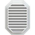 thumbnail image 4 of 14"W x 20"H Vertical Elongated Octagon (19"W x 25"H Frame Size): Functional, PVC Gable Vent w/ 1" x 4" Flat Trim Frame, 4 of 14