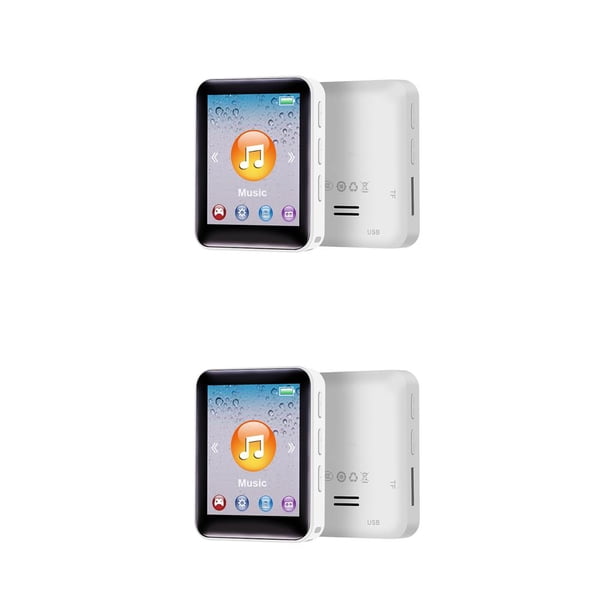 Matsuzay Mini MP3 1.77-inch Screen HIFI Indoor Fast MP4 Home Stereo Music Reduction Card Player Radio TF Noise Charging Outdoor Blanco Solo máquina 2Conjunto