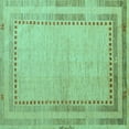 thumbnail image 1 of Ahgly Company Machine Washable Indoor Square Abstract Turquoise Blue Modern Area Rugs, 4' Square, 1 of 4