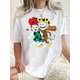 thumbnail image 1 of Camiseta gráfica divertida y original para mujer: camiseta informal de manga corta con cuello redondo, algodón elástico, lavable a máquina, perfecta para verano y tiempo libre., 1 of 6