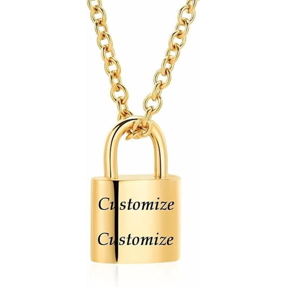 Padlock Cremation Jewelry for Ashes Urn Necklace for Women Men Stainless Steel Keepsake Memorial Punk Lock Pendant for Human / Pet