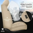 thumbnail image 4 of AOMSAZTO Car Seat Covers Fit fo Hyundai Venue 2020-2025 Full Set Faux Leather Seat Cover 2 Rows 5 Seats Waterproof Seat Cushion Protector (Beige), 4 of 7