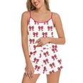 thumbnail image 2 of ClodeEU Womens Cute Printed Pajama Sets ,Soft Tank Top and Elastic Waist Shorts Lounge Set Red 06,Womens Plus XXL, 2 of 4