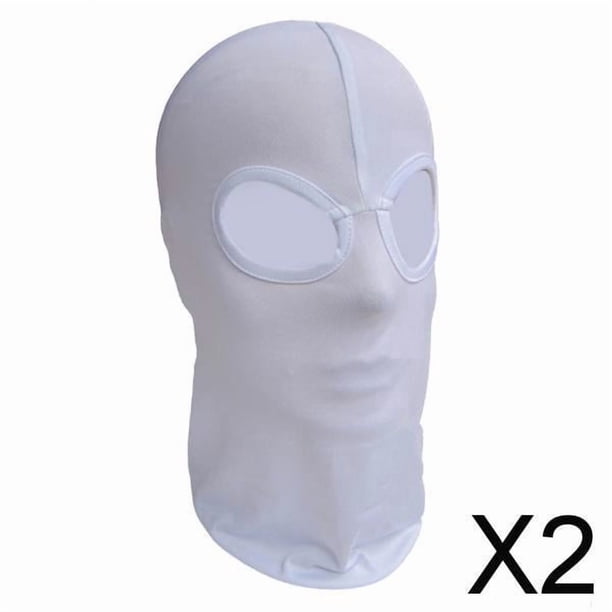 2xSki Máscara Facial Completa Motocicleta Ciclismo Bicicleta Bufanda Capucha Gorra CS Blanco 2 piezas
