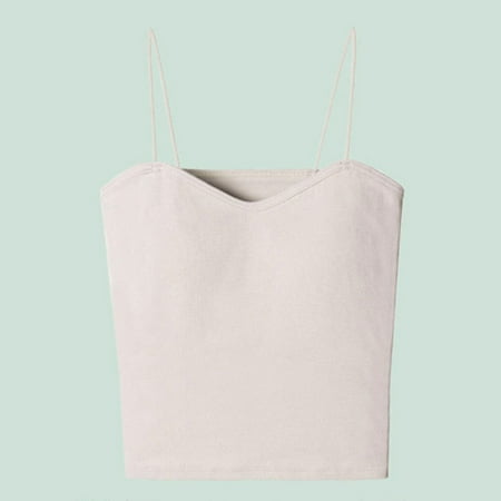 iHengLiXing Clearance 2025 Plus Size Tank Tops for Women Dressy Casual-shaped Back Camisole For Women s Summer Wear With Chest Pads Short Underwear For External Wear And Top With Top Brown S