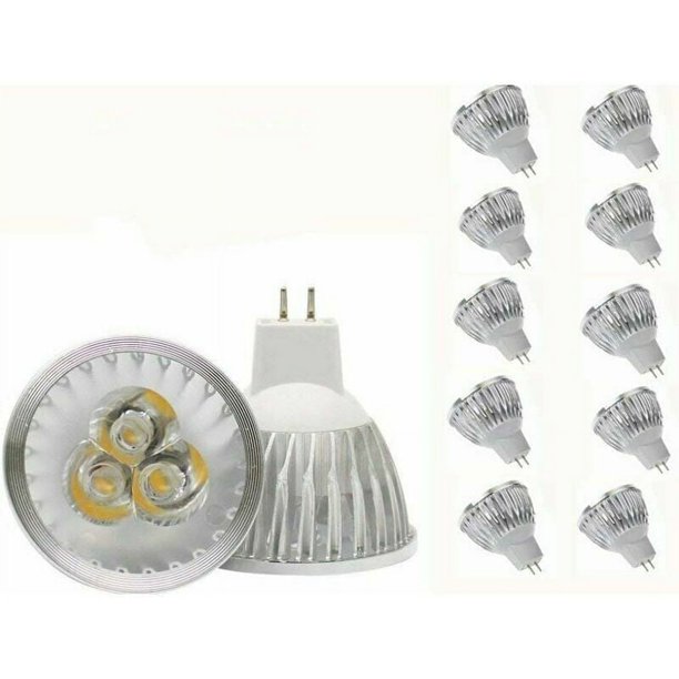Bombilla LED MR16 Bombilla LED MR16 3W Blanco cálido Bombilla LED GU53 MR16 12V 3W Bombilla LED Spot, Adecuada para iluminación de paisajes con riel empotrado, Equivalente a halógeno de 20W, 10