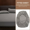 thumbnail image 4 of unbranded Gray Pure Cotton Fitted Sheet Elastic Bed Cover Soft Breathable for Home, 4 of 8