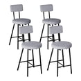 thumbnail image 4 of Modern Counter Stools Set of 2, Upholstered Counter Bar Stools, Bar Stools Set, with Open Back Modern Bar Stools, with Black Metal Legs, for Kitchen Island Dining Room, Bar Table, 4 of 8