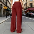 thumbnail image 4 of HKYNLAG Linen Pants Women Wide Leg Palazzo Pants Beach Vacation Outfits Cotton Summer 2026 Flowy Clothes Trousers with Pockets Red XL, 4 of 7