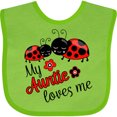 thumbnail image 3 of Inktastic My Auntie Loves Me with Cute Lady Bugs Boys or Girls Baby Bib, 3 of 4