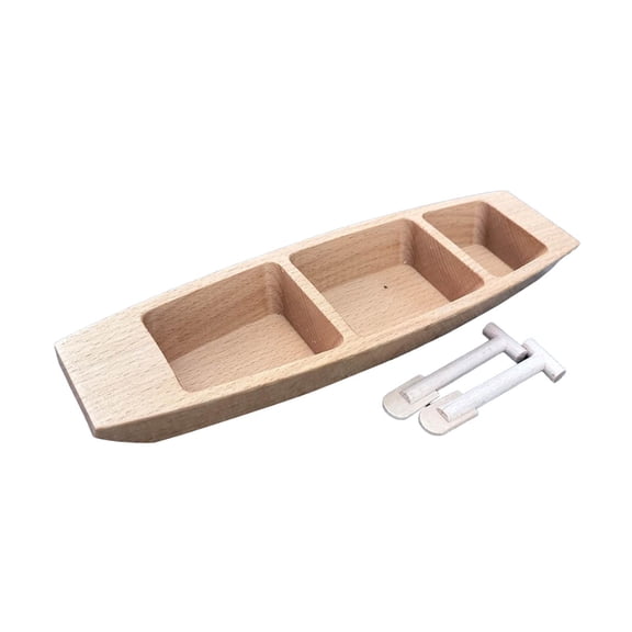 Modelo de barco de juguete, modelo de canoa de madera china, decoración de madera para mesa de oficina Estilo B