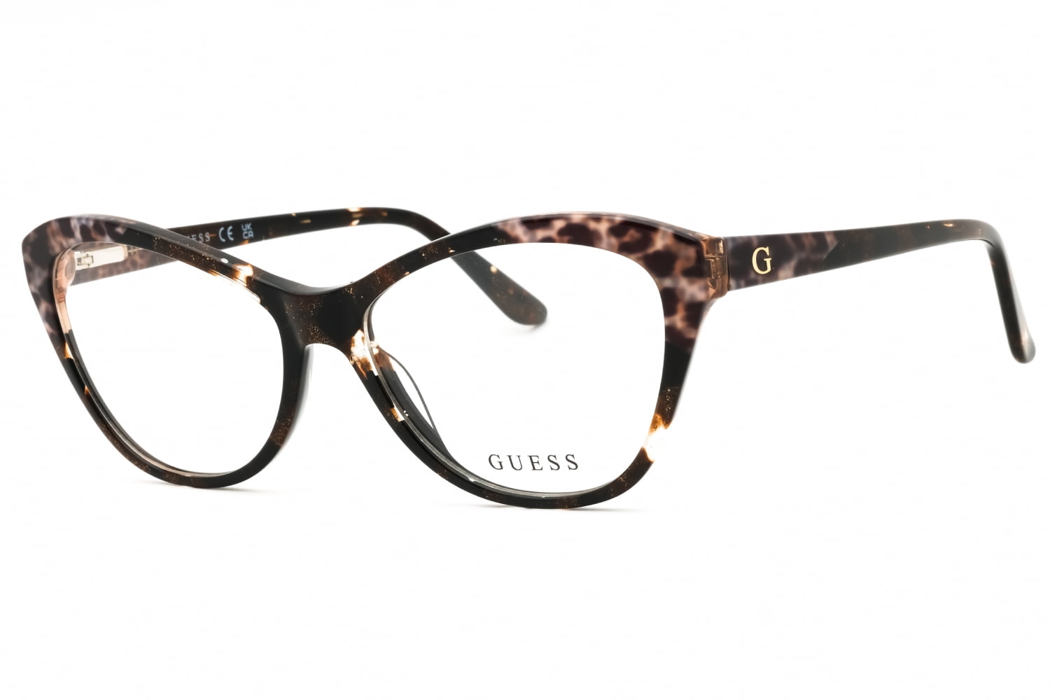 Guess Women\'s Black and Brown Animal Print Eyeglasses GUESS 2615 Brown/Leopard Print | Glasses Online | Glasses2You main image 4