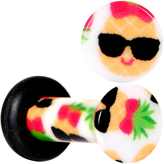 Body Candy 8G 2Pc Ear Plugs White Acrylic Cool Pineapple Single Flare Ear Plug Gauges Set of 2 3.2mm
