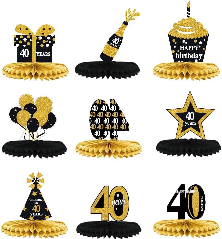 60 Ans Anniversaire Homme,60 Ans Décorations Anniversaire Noir Or, Deco