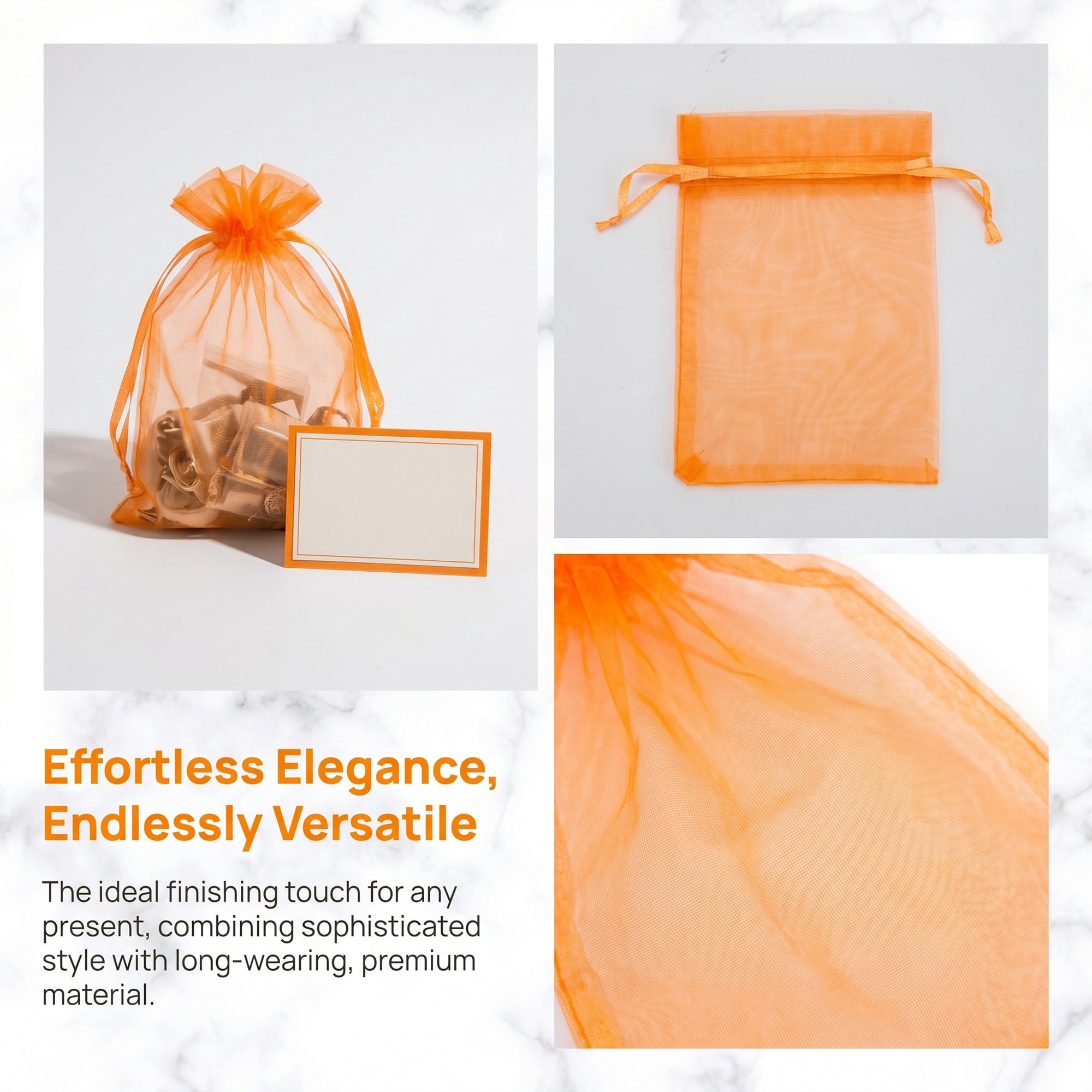 Unique Bargains Multi-Purpose Gift Bags with Handles for Events Orange 3.9" x 5.9"