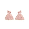 thumbnail image 2 of BemeyourBBs Kids Toddler Girls Fairy Butterfly Tulle Tutu Dress Big Girl Summer Ruffled Dress Cute Sleeveless Ruffle Princess Birthday Party Wedding Guest Dress with Belt, 2 of 9