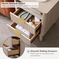thumbnail image 6 of KeyWhat Modern Nightstand with Charging Station, Mid-Century Wood End Table Side Table for Living Room, Fluted Panel, White Alder, 6 of 6