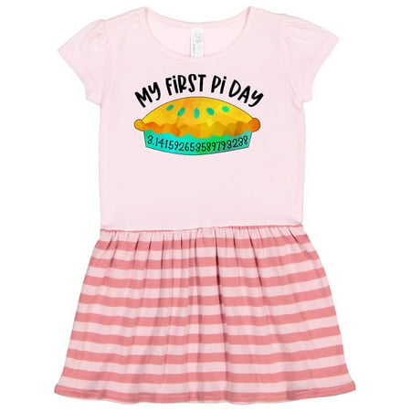 

Inktastic My 1st Pi Day Blue Green Pie Pan Pun Gift Toddler Girl Dress