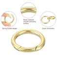 thumbnail image 3 of Uxcell 3Pack Metal Spring O Rings 0.41"(10.4mm), Brass Spring Keyring Buckles Round Snap Buckle for Keychains Purse, 3 of 6