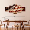 thumbnail image 3 of Elephant Stock Textured American Flag Wall Art - Horizontal Multi Panel Canvas - Living Room Wall Decor - Flags Multi Panel - Brown And Red Decor - 92" x 42", 3 of 8