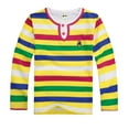 thumbnail image 2 of Bainana Crewneck Shirts For Little Boys Stripe Print Long Sleeve Crew Neck Sweatshirt Lightweight Soft Autumn Kids Tops Yellow Size 10-11 Years, 2 of 4