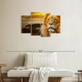 thumbnail image 2 of Elephant Stock Lion In African Safari Wall Art - Horizontal Multi Panel Canvas - Living Room Wall Decor - Animal Multi Panel - Orange And Brown Decor - 36" x 22", 2 of 4