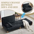 thumbnail image 3 of FFH Foldable Recliner Chair Accent Chair for Adult,3-In-1 Convertible Sleeper Sofa Chair Bed with Detachable Side Pockets,Mid-Century Modern Decor,Suitable For Small Spaces with Three Pillows, 3 of 13