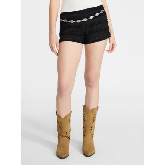 No Boundaries' Belted Ruffle Bloomer Shorts, 2.5" Inseam, Women's XXS-XXL