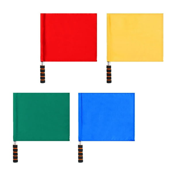 4 Uds banderas de árbitro banderas de seguridad de tráfico bandera de juego justo asta de bandera de acero inoxidable banderas de mano banderas de señ