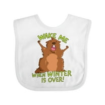 Inktastic Groundhog Day Wake Me when Winter is over Boys or Girls Baby Bib