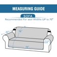 thumbnail image 2 of Sofa Covers Couch Covers 3 Seat Sofa Protector Cover Quilted Thick Velvet Plush for Dogs Pets with Non-Slip Two Elastic Straps on Back and Bottom (Seat Width: 70", Grey), 2 of 7