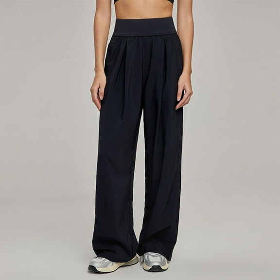 DailyTrove Women's Wide-Leg Lounge Pants - Solid Color Drapey Relaxed Fit Everyday Home & Casual Wear