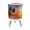 Color 1, variant on Small Trash Can with Lid Vibrant Tropical Sunset Beach Palm Trees Colorful Sky 1.8 Gallon Dog Proof Trash Can Round Garbage Can Waste Bin Wastebasket for Bathroom Bedroom