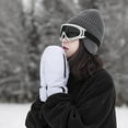 thumbnail image 2 of PMVFHDE Men's Winter Outdoor Ski Mittens Thick Waterproof Zipper Warm Gloves, Unisex Cold Weather Guard White,XL, 2 of 5