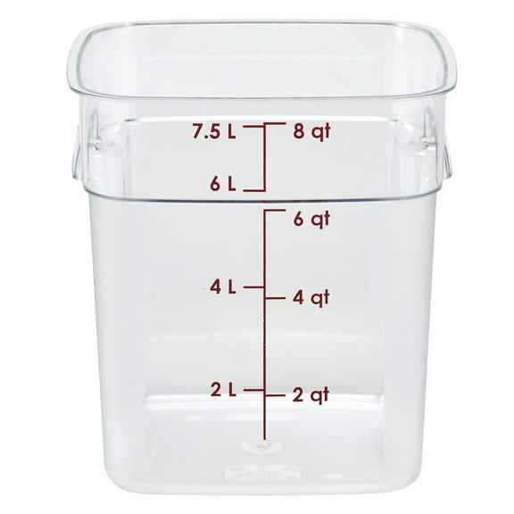 Cambro CamSquares FreshPro Series Food Storage Container, 8 Qt - 9"L x 9"W x 9 3/5"H
