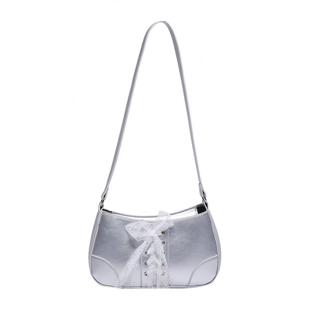 Likrtyny Bolso Hombro para Mujer Bolso PU para Axila Bolso Al Aire Libre (plateado)