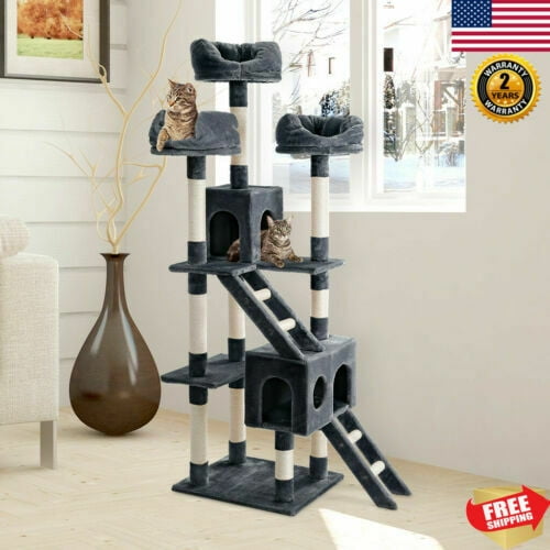 72" Inches MultiLevel Cat Tree Stand House Furniture Kittens Activity