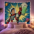 thumbnail image 2 of Astronaut Holding a Green Milkshake in Space, Playful Retro Pop Art for Space Lovers, Galaxy Wall Decor, Birthday Gift, Tapestry Wall Hanging for Bedroom, Game Room and Dorm, 2 of 7