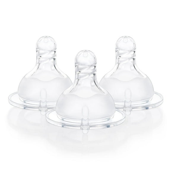 LittleForBig Silicone Soft Touch Adult Bottle Nipples Replacement Teat Compatible with LittleForBig Bottles - Spiral Texture 3-Pack