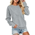 thumbnail image 5 of ZHYou Womens Long Sleeve Sweatshirts Henley Half Button Collared Loose Fit Drop Shoulder Casual Pullover Tops,Gray,Size 2XL, 5 of 7