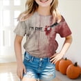 thumbnail image 2 of CAUYDY Toddler Halloween Shirt Ghouls T-Shirt Kids Spooky Shirt Boys Girls Halloween Graphic Short Sleeve Tee Tops(Red,8-9 Y), 2 of 5