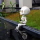 thumbnail image 5 of Seyotauo Mini Skeleton Fishing Figurine – 4.5” Gothic Winter Decor for Outdoor Pond, Halloween Poolside Table, or Spooky Cocktail Cup | Cute Skull Statue for Goth Garden & Halloween Party Display, 5 of 7