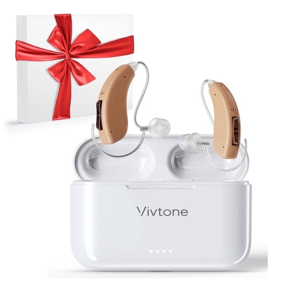 Vivtone Lucid508 OTC Hearing Aids for Seniors Adults, Rechargeable, Behind-the-Ear, Gift for Mother's Day, Pair